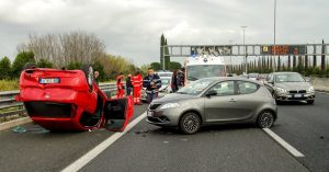 car flips over
