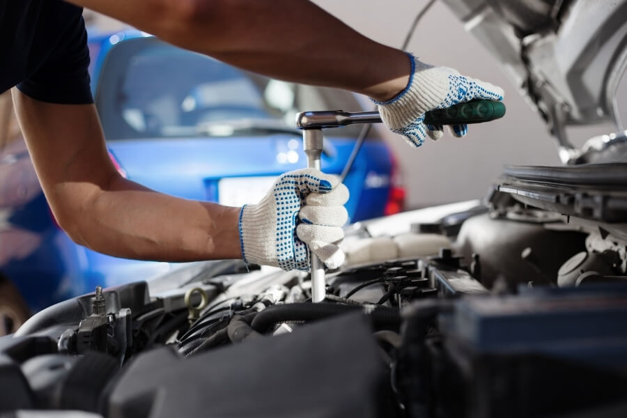 annual car maintenance at car shop