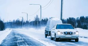 towing a trailer in the snow