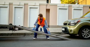 preparing a car for transport