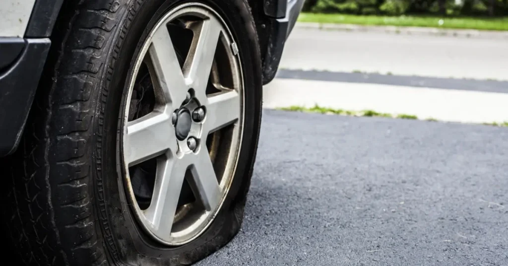 Flat tire on the highway