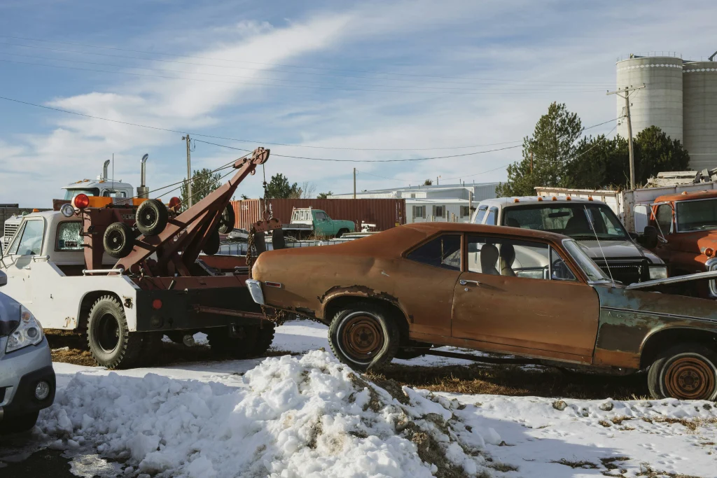 Medium Duty Tow Truck in Snow